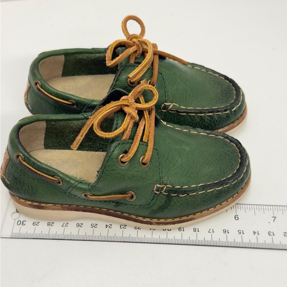 Frye Toddler Boy Green Sully Leather Boat Shoes - Picture 5 of 7